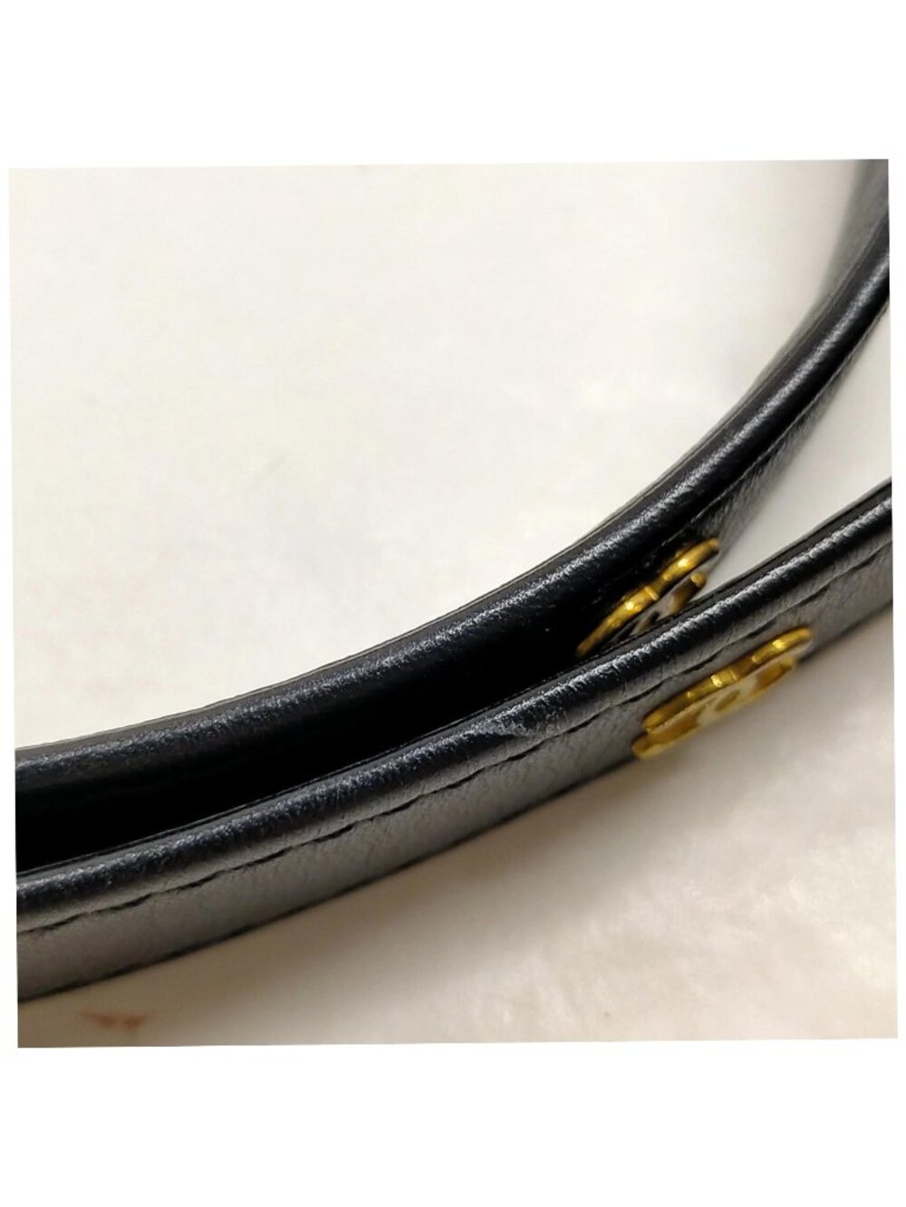 Authentic Chanel Chain Belt Black Leather Gold CC Logo Waist Belt Vintage Luxury - Picture 8 of 10